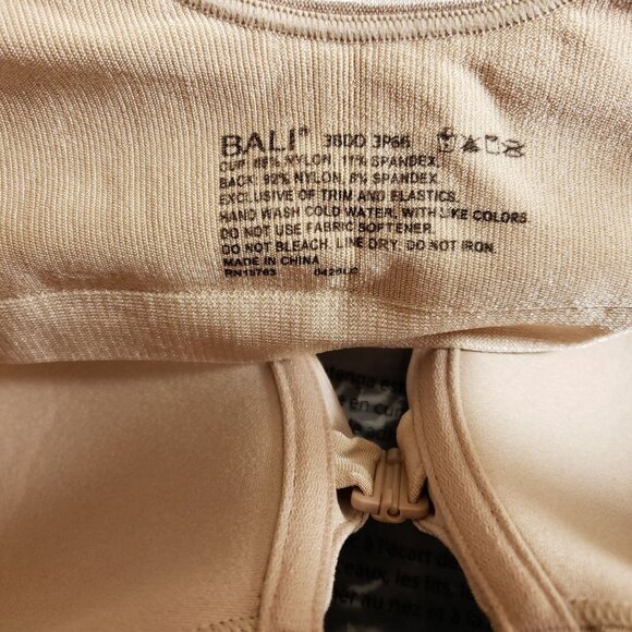 Bali Comfort Revolution Shaping Bra Size 38DD Nude Front Close Underwire - Picture 6 of 6